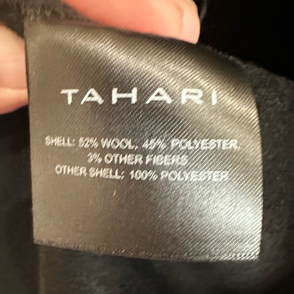 Tahari Elliot Black Wool Blend Wrap Coat Size L NWT - Picture 9 of 10